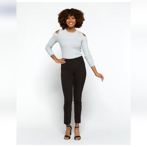 Violets & Roses Marinca Mid Rise Pull On Straight Pant - Black - Size 12